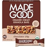 MadeGood Chocolate Chip Chewy Granola Bars, 40-Pack, Gluten Free Snacks | Nut free snack bars, organic, gluten free and allergy friendly snacks for kids, ideal for classroom snacks and school lunch