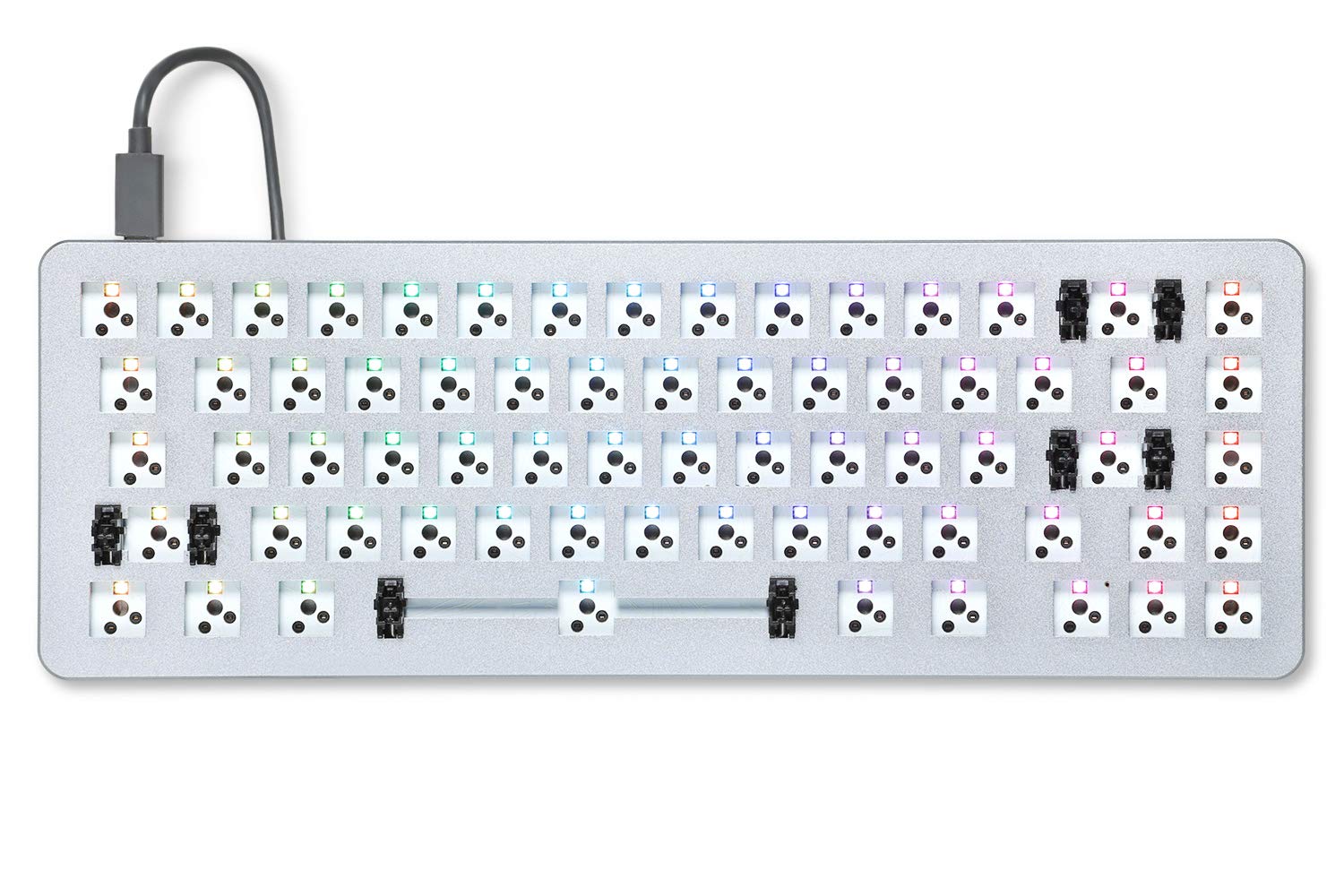 DROP ALT Mechanical Keyboard — 65% (67 Key) Gaming Keyboard, Hot-Swap Switches, Programmable Macros, RGB LED Backlighting, USB-C, Doubleshot PBT, Aluminum Frame (Barebones, Gray)