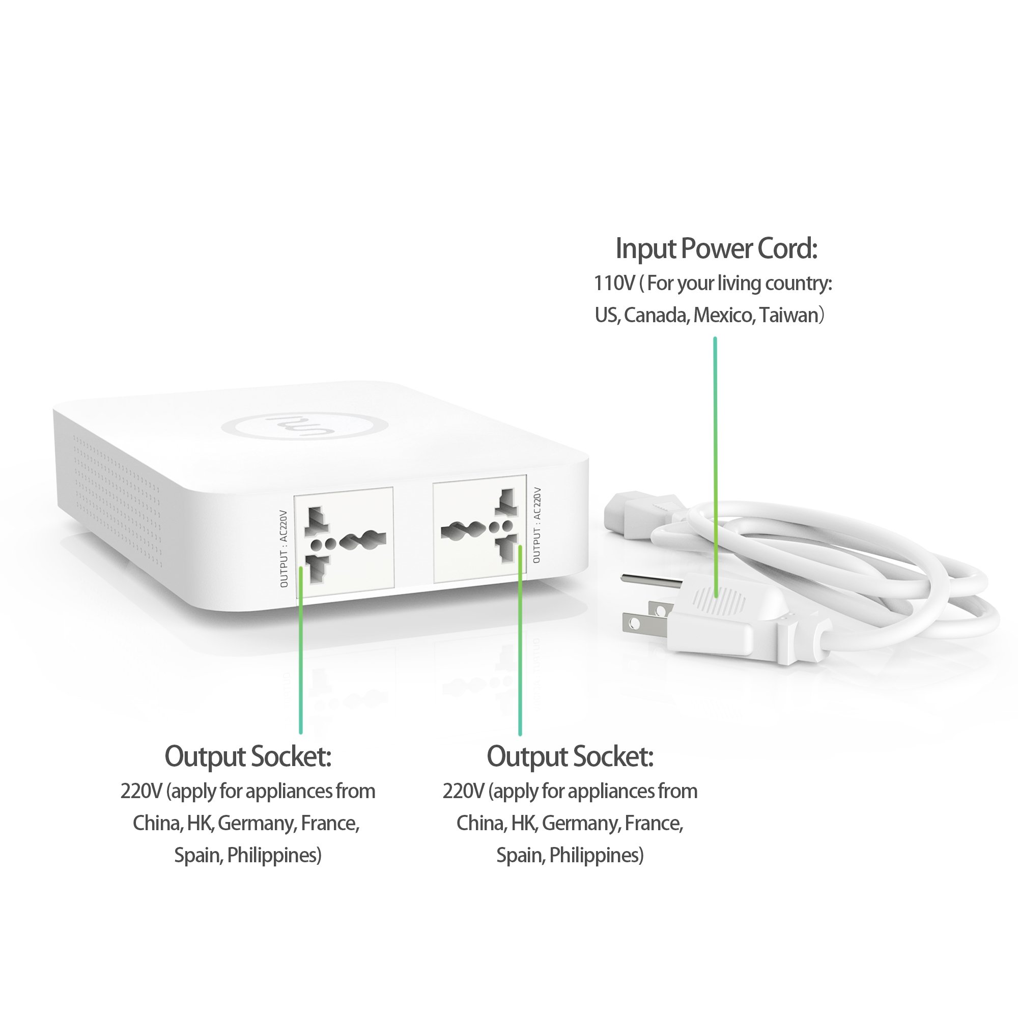 UMI 500W Step Up Voltage 120v to 220v Converter, Voltage Converter 120v to 220v for Appliances Under 500W