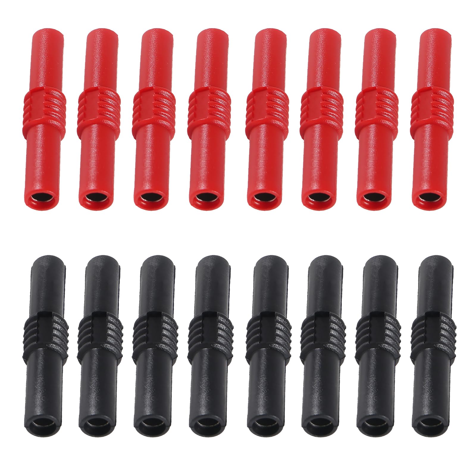 AEDIKO 16pcs 4mm Banana Plug Coupler Female to Female Banana Socket Jack Insulated Plug for 4 mm Banana Plug Connector Extension Adapter Multimeter Speaker