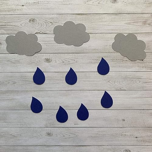Amazon Com Cloud Cut Outs Rain Drop Cut Outs Raindrop Theme Weather Theme Rain Decorations Rustic Party Supplies Baby Shower Decorations Table Scatter Party Supplies Confetti Handmade