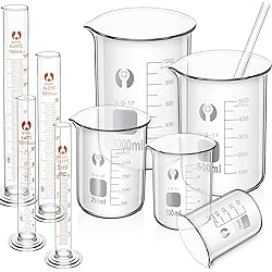 Feekoon 10 Pieces Glass Measuring Beaker and
