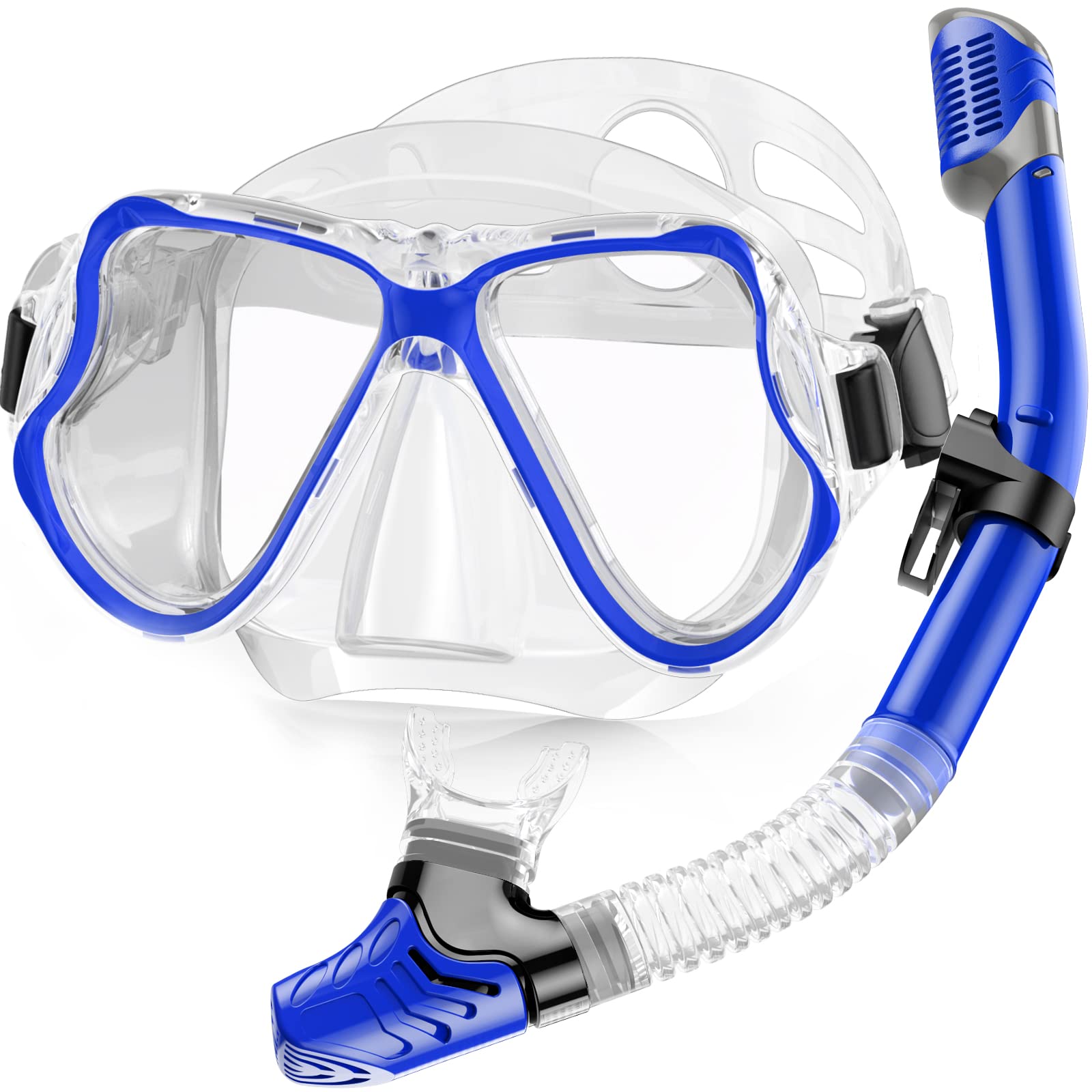 Karvipark Dry Snorkel Set, Anti-Fog Scuba Snorkelling Packages, Panoramic Wide View Snorkelling Goggle, Professional Snorkelling Gear for Adults