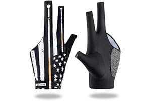 CybGene Billiard Pool Gloves for Left Hand 3 Finger, Quick-Dry Breathable, Shooters Snooker Cue Sport Glove Popular Sizes