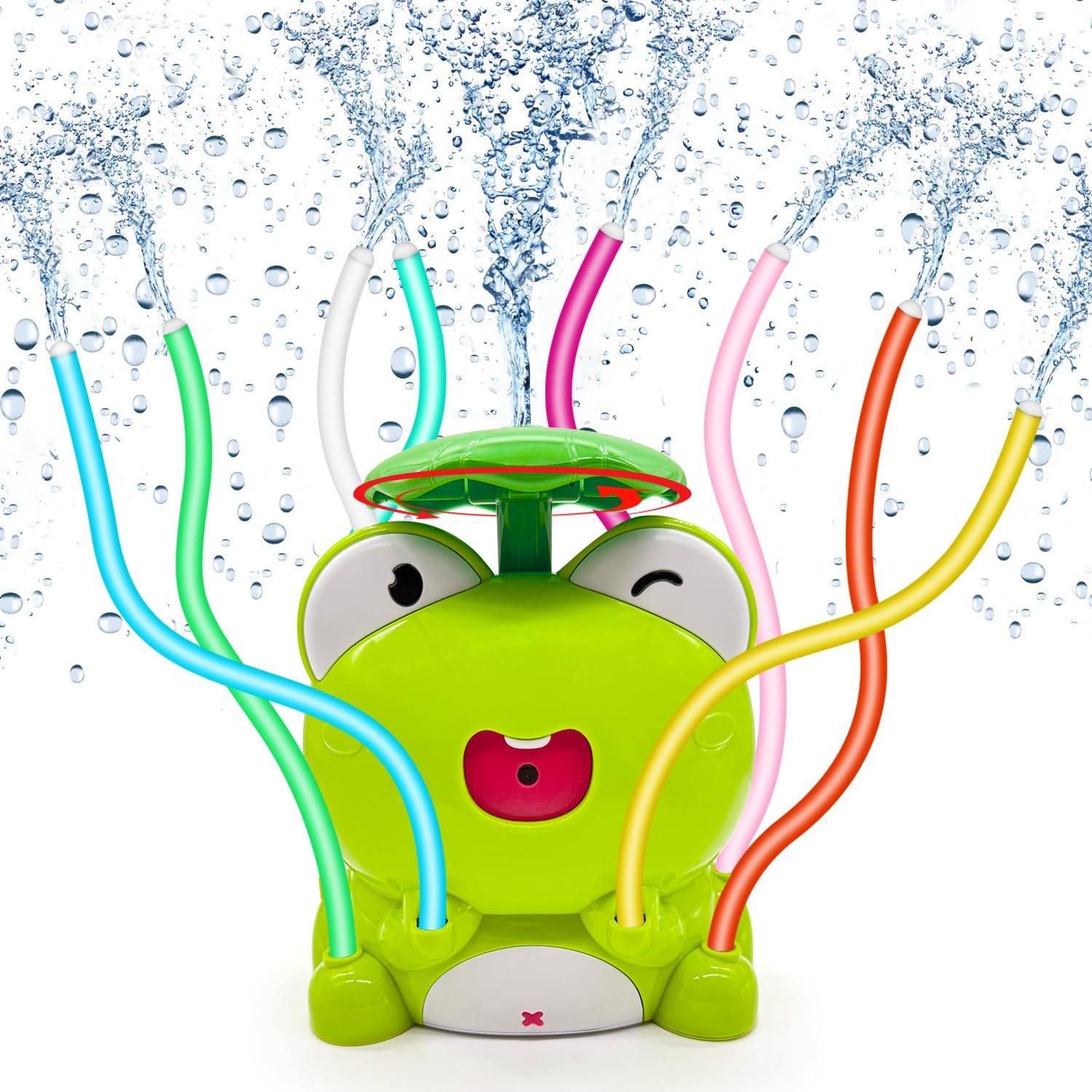 Photo 1 of Water Spray Sprinkler for Kids and Toddlers, Summer Outside Toys Backyard Lawn Games with 8 Wiggle Tubes, Attaches Garden Water Hose Outdoor Play Outside Toys for Ages 3+ Boys Girls Gift
