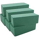 Premium Floral Foam Bricks Green Styrofoam Wet Foam Blocks 2.87 x 3.87 x 8.87 inches - 6/Pkg Green
