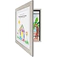 Americanflat 10x12.5 Kids Art Frame in Driftwood - Displays 8.5x11 with Mat and 10x12.5 Without Mat - Kids Artwork Frames Cha