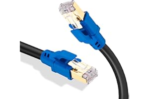 Cat8 Ethernet Cable 6Ft,Tan QY Higher Speed Than Gigabit Cat 7 Cable, 26AWG 40Gbps 2000Mhz SSTP LAN Cables with Gold Plated R
