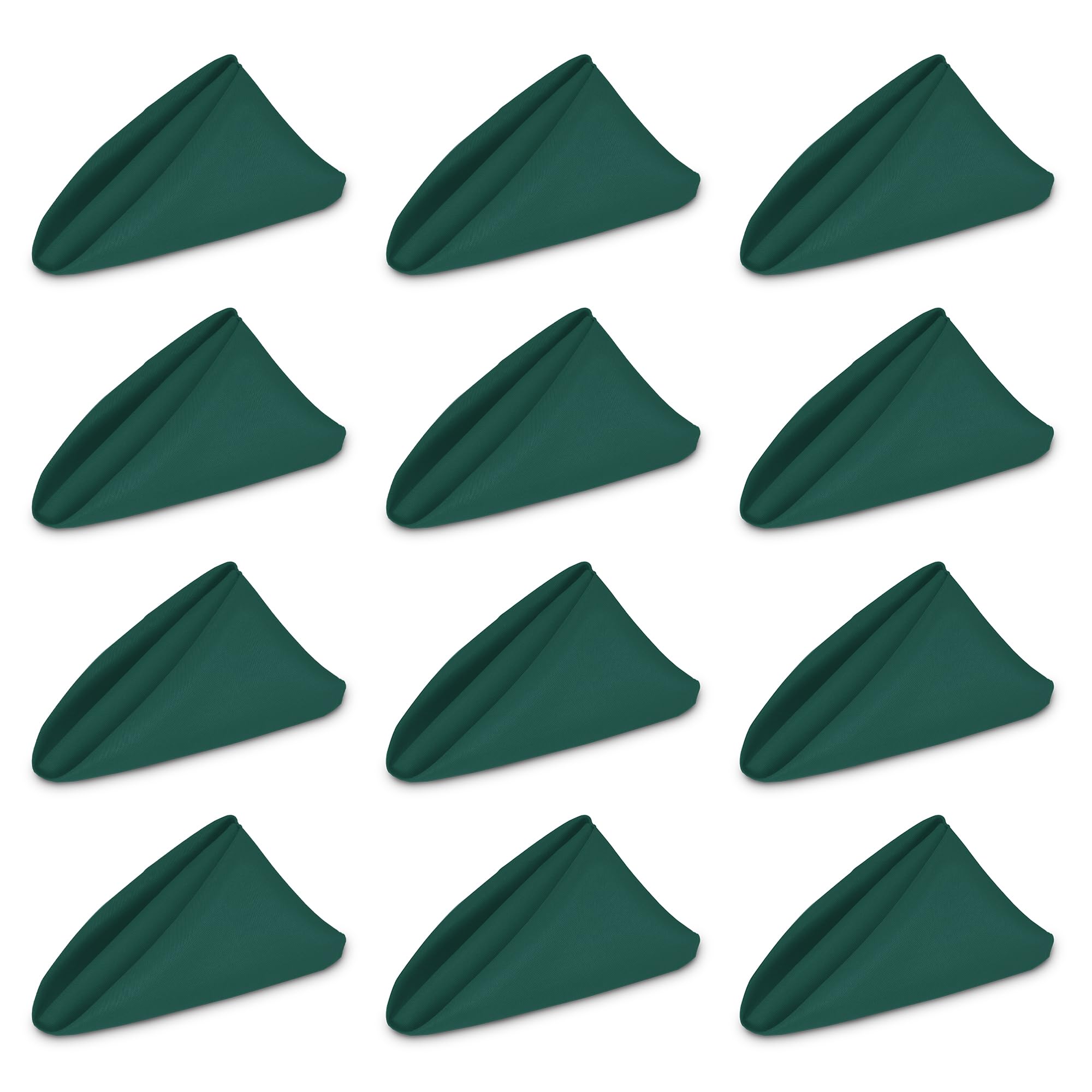WedDecor Table Napkins Polyester 20 Inch Dining Table Napkins for Wedding, Banquet, Home, Hotel, Party, Events, Christmas, Hemmed Edges Lightweight & Machine Washable, 12pcs, Hunter Green โ image 1