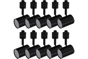 East Grove Home Amped Collection LED 10W Track Head 3000K Warm White Energy Efficient in Black for H Track, Standard 3-Wire Track System (Pack of 10 Lights)