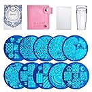 Biutee 10 Nail Plates 1 Stamper 1 Scraper Nail Art Image Stamp Stamping Plates Manicure Template Nail Art Tools