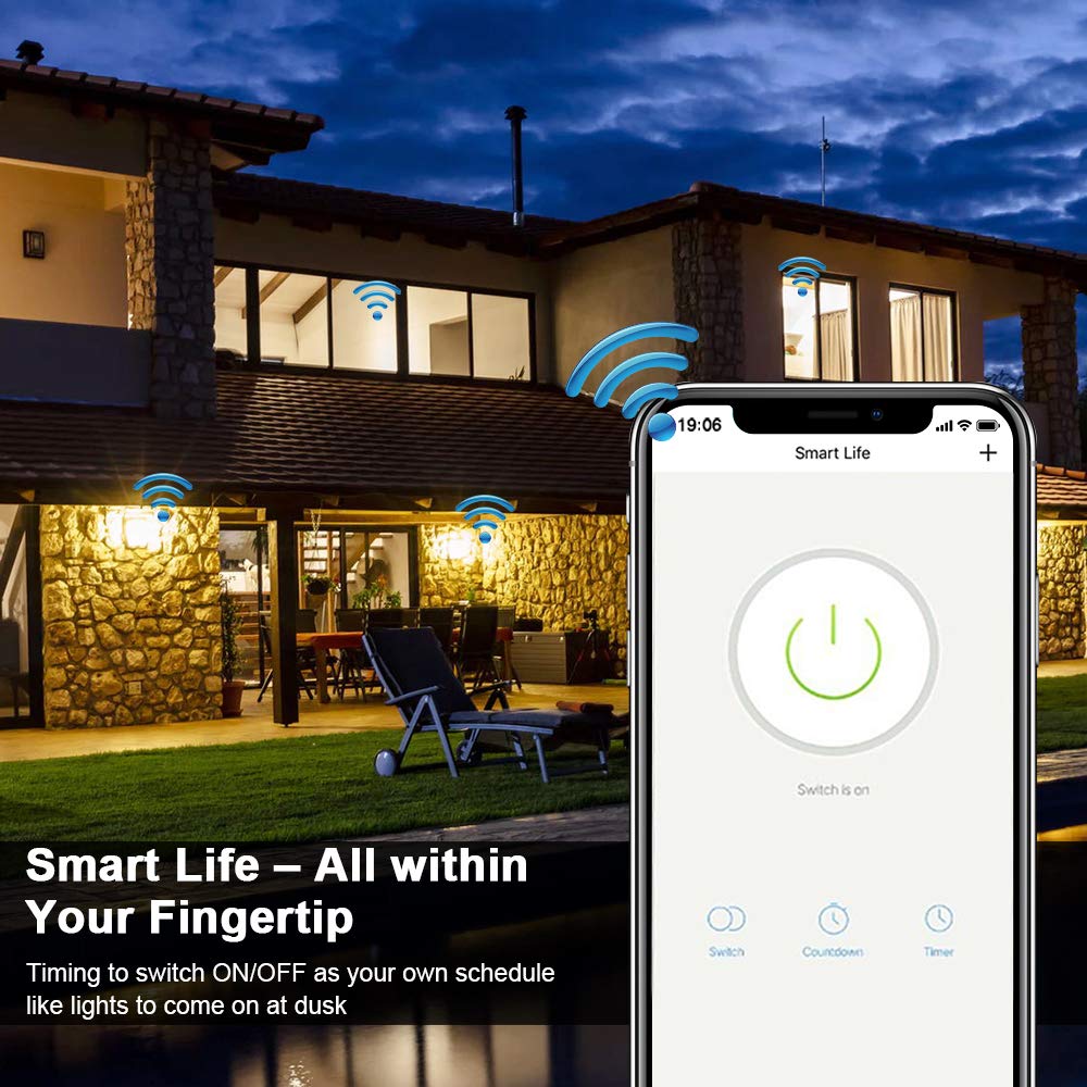 Wifi Smart Plug, Tonbux Switch Outlet Mini with Timing Function for IOS/Android, Works with Amazon Alexa & Google Home, No Hub Required, App Control Your Devices from Anywhere Anytime (2 Packs)