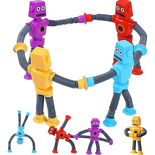 Limpskys 4Pcs Suction Cup Robot Toy,Robot Toys for Kids 3-5 5-7,Autism  Sensory Products,Toys for Ages 5-7,Sensory Toys for Kids with Autism in  Oman