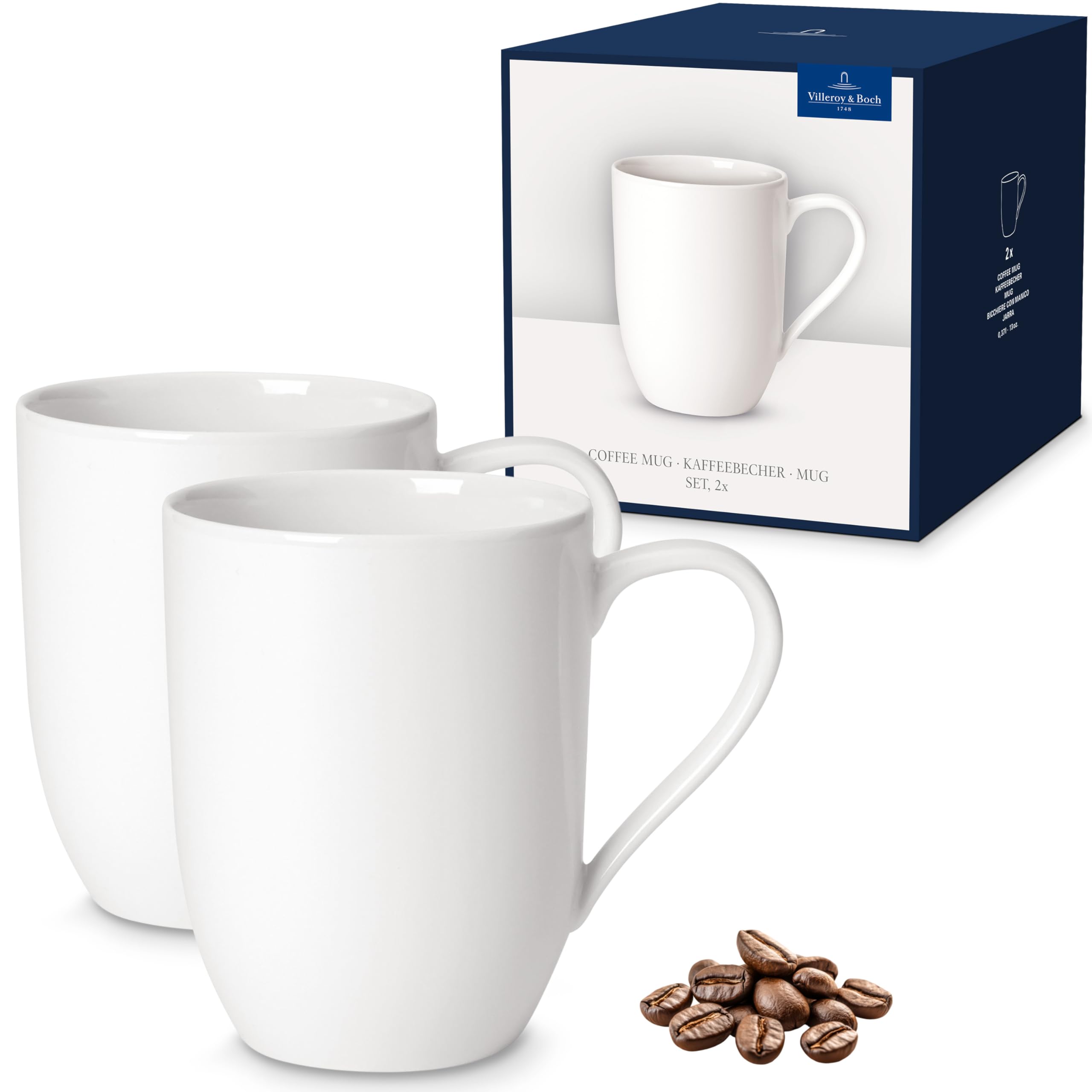 Villeroy & Boch - For Me Coffee Mug set, 2 pt., premium porcelain coffee mug, dishwasher safe, 340 ml