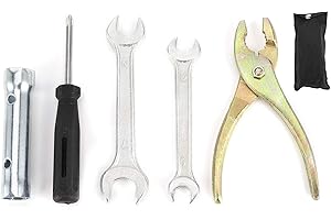 Motorcycle Repair Tool, Universal Motorcycle Tool Kit Including Wrench, Screwdriver, Plier and Spark Plug Socket, Portable Em