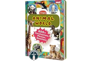 BIIDI English Interactive Sound Book for Toddler3-5,Talking Activity Book,Educational Learning Toys for Boys Girls, Birthday Gifts for Kid Age 3 4 5 6 Year Old,Sensory Autism Toys,171 Animal,600+Sounds