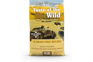 Taste of the Wild High Prairie Canine Grain-Free Recipe with Roasted Bison and Venison Adult Dry Dog Food, Made with High Protein from Real Meat and Guaranteed Nutrients and Probiotics 28lb