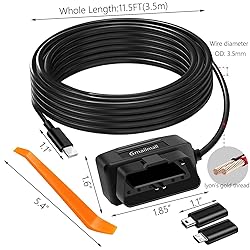 OBD Power Cable Kit Dash Camera USB to Type C