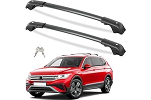 Tuyoung 220lbs Lockbale Roof Rack Cross Bars Compatible with Volkswagen VW Tiguan 2018-2026 (Not for Limited) & Taos 2022-2026, Heavy Duty Anti-Theft Aluminum Roof Rails Crossbars Rooftop Cargo Bars