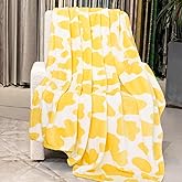 Yellow Throw Blanket for Bed - Cute Plush Soft Fleece Decorative Blanket for Couch - Bright Lemon Yellow Gifts for Women Girls Teens Birthday 50x60 Inch