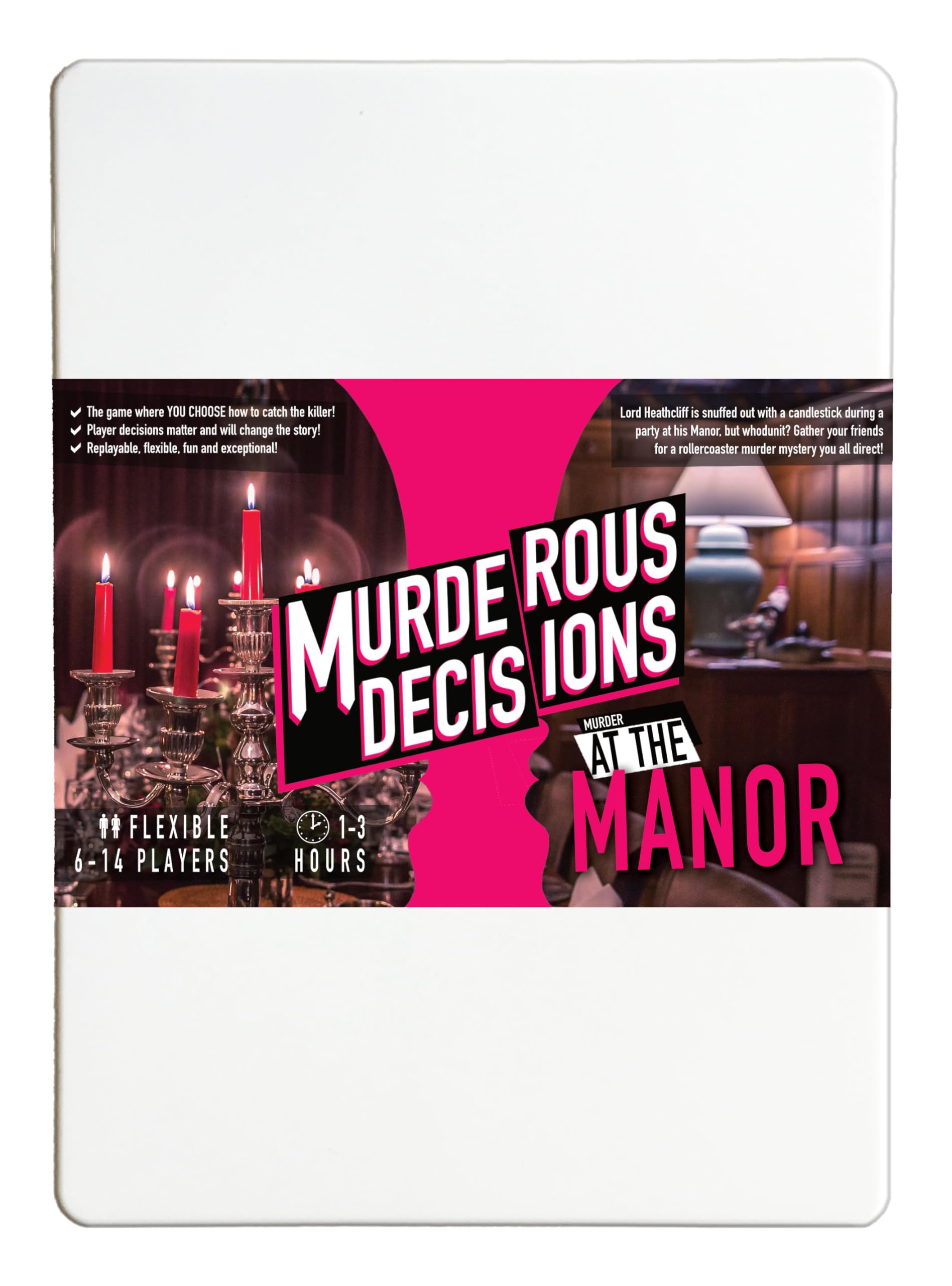 Murder at The Manor (2024) 6-14 Player Flexible Murder Mystery Dinner Party Game