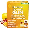 Quitine Nicotine Gum 4mg, Fruit Flavor, Stop Smoking Aid – Relieve Nicotine Cravings with Effective, Affordable NRT | Long-Lasting Flavor, 240 Count, Traditional Gum to Support Your Quit Journey