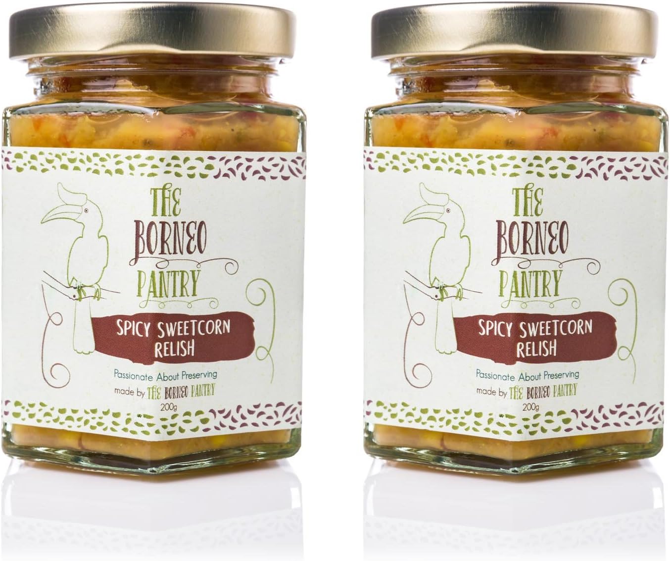 The Borneo Pantry Spicy Sweetcorn Relish 2X 200g Jar