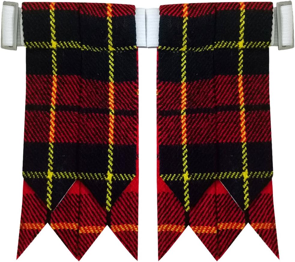 AAR ProductsAAR Tartans Kilt Flashes with Heavy Buckle Elastic Adjusters Fit