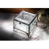 Baptism Gift for Girls Personalized Keepsake Box Clear Beveled Glass Engraved Cross Jewelry Daughter Goddaughter Granddaughter J Devlin Box 326 EB222