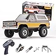 FMS 1/24 RC Crawler Officially Licensed Chevy K5 Blazer RC Car FCX24 RTR RC Pickup Truck SUV 4WD 2.4GHz Hobby RC Model 8km/h Mini Car RC Off-Road Remote Control Car (Brown)