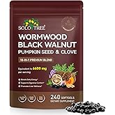 Wormwood Black Walnut Clove Cleanse For Humans, Powerful 18-in-1 Herbal Complex for Intestinal & Digestive Balance, with Pumpkin Seed, Turmeric, Garlic, Oregano & Berberine –80 Day Supply,240 Softgels
