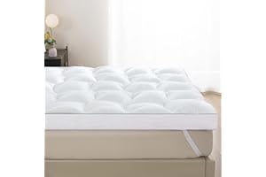 SHOUREN Memory Foam Mattress Topper Queen, Mattress Topper Pressure-Relieving Bed Topper with Secure Strap Design for Back Pain, Soft and Supportive, Shredded Memory Foam