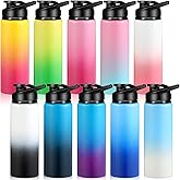 Mimorou 25oz Reusable Aluminum Water Bottles Bulk Multicolor Outdoor Sports Water Bottles for Travel, Gym, Hiking, Cycling, Camping, Fishing, Snap Lid