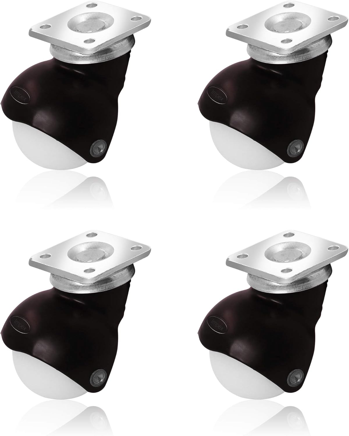 IMPEX Ball Caster Wheel Heavy Duty 360 Degree Swivel Castor Wheel 2 Inch with 50 mm Top Plate
