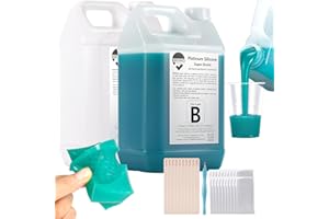 BBDINO Silicone Mold Making Kit - Super Elastic Silicon for Mold-Making 2 Gallons - Platinum Grade 1A:1B Mixing- Ideal for Resin/Silicone/Soap Molds Casting Jade Green