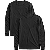 Andrew Scott Womens' Long Sleeve 100% Cotton T Shirt | All Season Crew Neck Base Layer Tops | Multi Packs