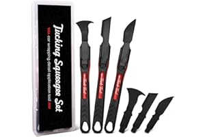 NEWISHTOOL Micro Squeegee Vinyl Wrap Tool, 6 in 1 Pro Wrapping Stick Squeegee Tuck Tools, Heat-Resistant POM Car Wrapping Too