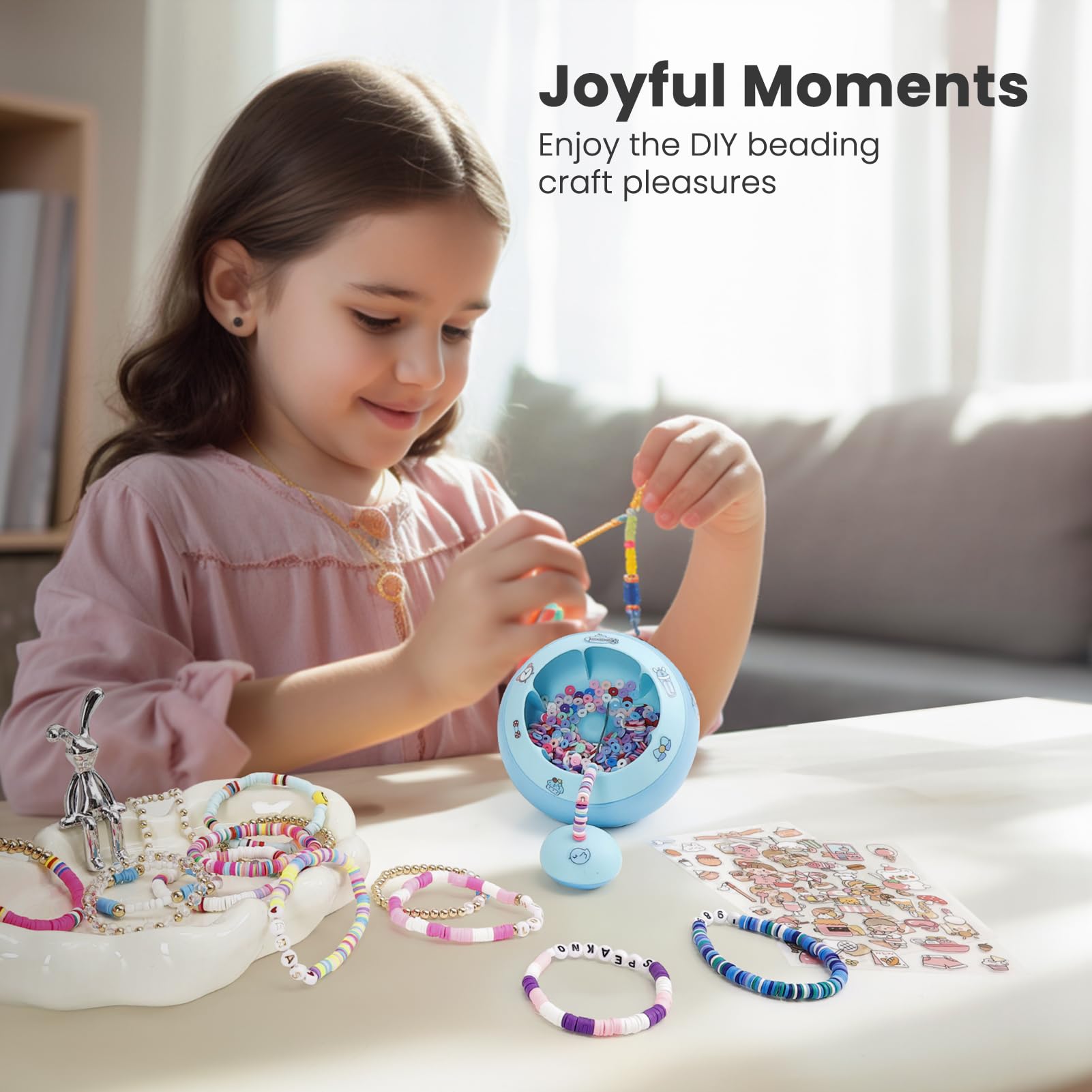 Tilhumt Bead Spinner, Bracelet Spinner Electric Bracelet Maker Machine with Beginner Friendly Positioning Mat and for Jewelry Bracelets Making