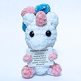 Jodges Trunk Positive Unicorn Stuffed Animal with Encouragement Card - Handmade Emotional Support Crochet Doll - Funny Positive Crochet Animals - Unicorn Gifts for Girls, Women, Teens