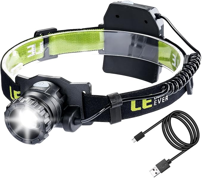 LE USB Rechargeable CREE LED Headlamp Zoomable Head Torch 6 Light Modes