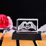 Ornalrist Crystal Best Mum 3D Heart Glass Night Light Gift view 2