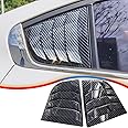 MUXEE 2PCS Print Rear Side Window Louvers Air Vent Scoop Shades Cover Blinds Trim for Kia Forte 2014 2015 2016 2017 2018 - ABS Carbon Fiber Sport Interior Accessories