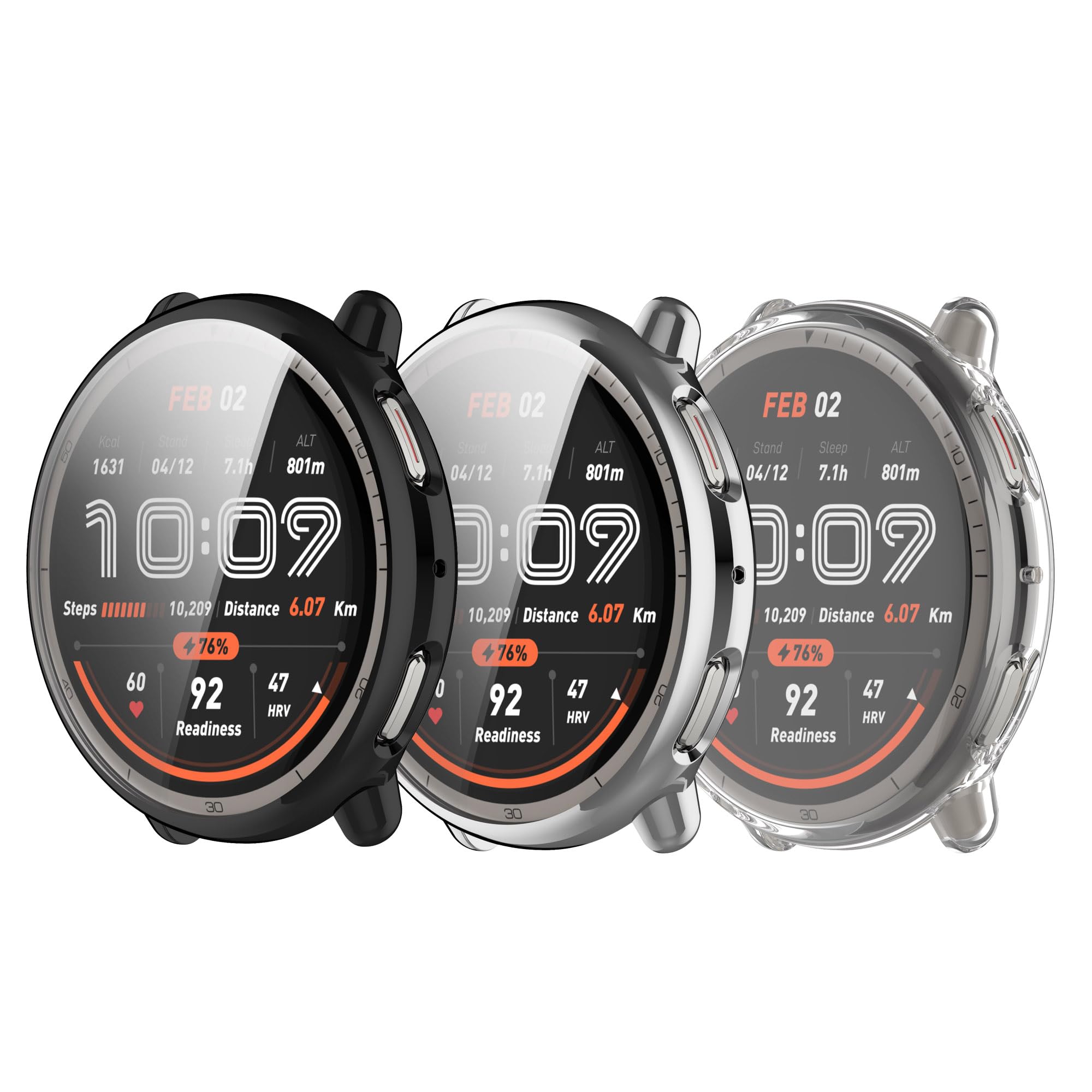 Photo 1 of 2pcs only.   Compatible for Amazfit Active 2 Watch Case Cover, Ultra Slim Soft Cover Case & Screen Protector for Amazfit Active 2 Smart Watch 44mm