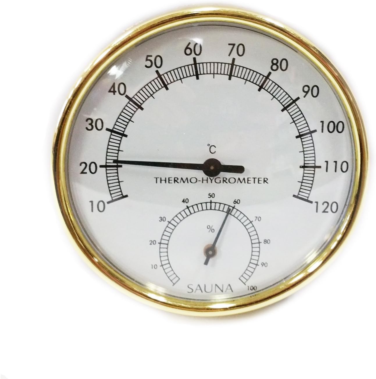The Sauna Place Gold Rimmed Sauna Thermometer/Hygrometer 4