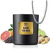 DANIELLA'S CANDLES Black for Men Jewelry Scented Candle, Men's Collection, 11 oz Candle, with Men's Necklace Inside