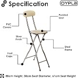 Oypla White Padded Folding High Chair Breakfast Kitchen Bar Stool Seat view 2