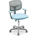Costzon Kids Desk Chair, Adjustable Children Study Computer Chair with Arms & Wheels, Student Swivel Rolling Task Chair, Ergonomic Kids Office Chair for Boys Girls Age 4-12, Home Bedroom School, Blue