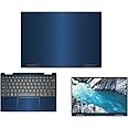 Decalrus - Protective Decal for Dell XPS 13 7390 2-in-1 (13.3" Screen) Laptop Blue Texture Brushed Aluminum Skin case Cover wrap BAdellXPS-7390-2-in-1Blue