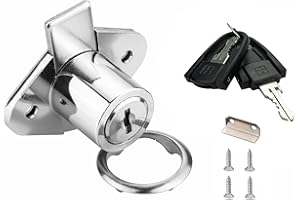 XIEHE 801 Office Furniture Desk Drawer Lock Cabinet Door Locker with Keys 7/8 in. Outside Diameter (1 Pack, Chrome, keyed different1)