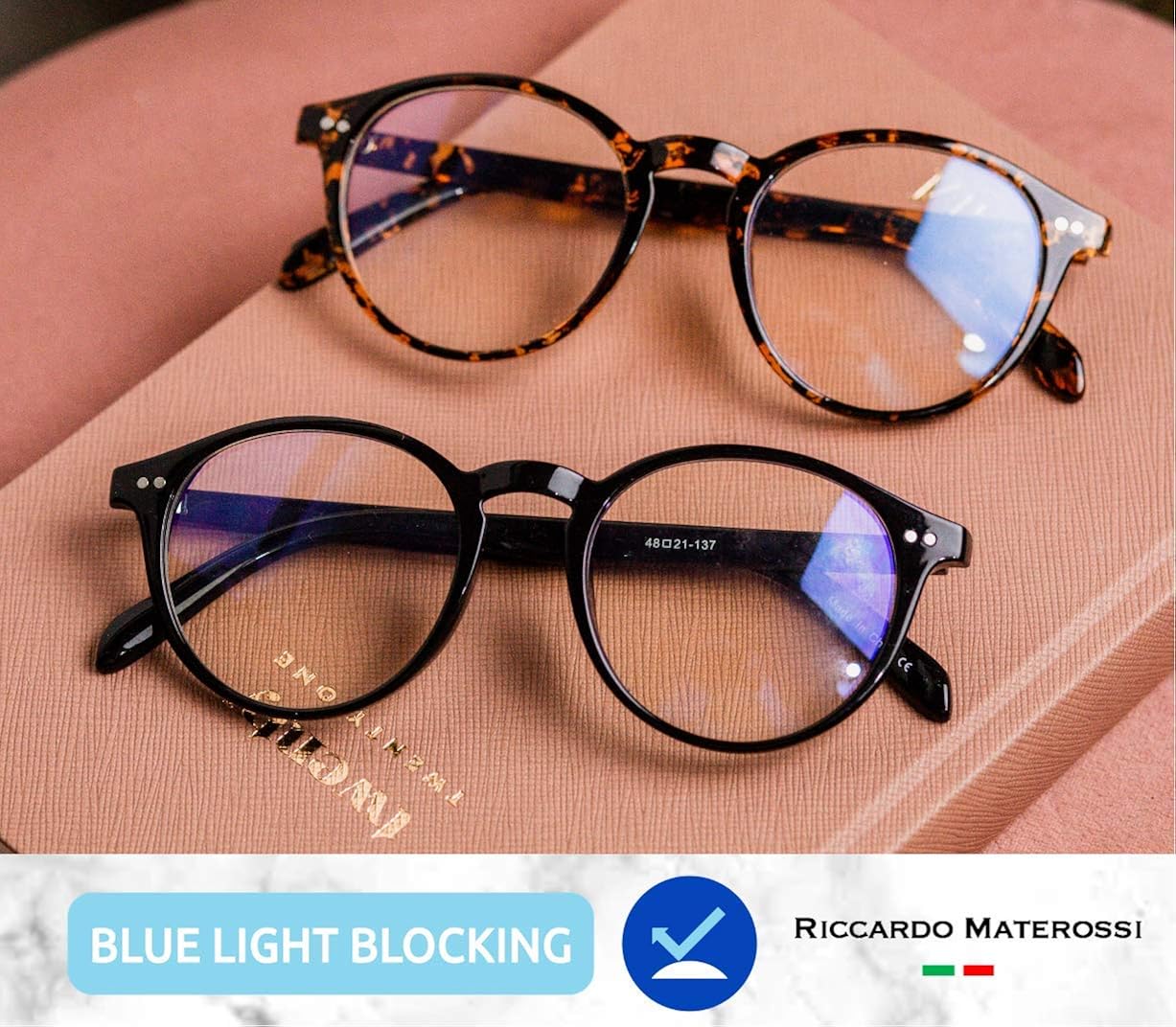 Riccardo Materossi®, Premium 99.9% Blue Light Blocking Glasses, Reduce Headaches and Improve Sleep - Image 5